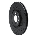 R1 00-06 Audi TT Quattro Front Left Drilled & Slotted Black Brake Rotor
