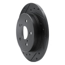 R1 2015-2025 Lexus NX200T Rear Left Drilled & Slotted Black Brake Rotor