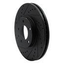 R1 01-02 Mazda Millenia Front Left Drilled & Slotted Black Brake Rotor