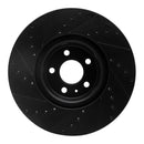 R1 2018-2025 Audi S5 Front Right Drilled & Slotted Black Brake Rotor