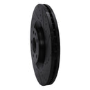 R1 04-09 Audi S4 Front Right Drilled & Slotted Black Brake Rotor