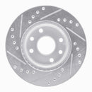 R1 90-93 Asuna SUNFIRE Front Right Drilled & Slotted Silver Brake Rotor
