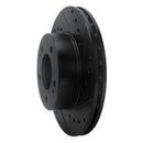 R1 83-89 Chrysler Conquest Front Right Drilled & Slotted Black Brake Rotor
