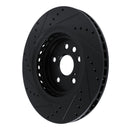 R1 20-25 Lexus RX350 Front Right Drilled & Slotted Black Brake Rotor