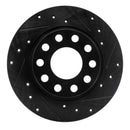 R1 01-03 Volkswagen EuroVan Front Right Drilled & Slotted Black Brake Rotor