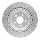 R1 12-19 Mercedes-Benz GLE300D Rear Left Drilled & Slotted Silver Brake Rotor