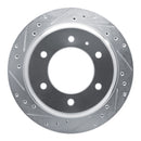 R1 92-04 Acura SLX Rear Left Drilled & Slotted Silver Brake Rotor