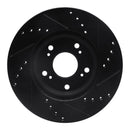 R1 03-17 Acura ILX Front Left Drilled & Slotted Black Brake Rotor