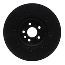 R1 2017-2020 Jaguar F-Pace Front Left Drilled & Slotted Black Brake Rotor