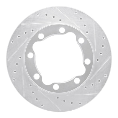 R1 92-00 Chevrolet K3500 Front Right Drilled & Slotted Silver Brake Rotor