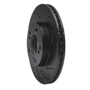 R1 91-01 Acura Integra Front Right Drilled & Slotted Black Brake Rotor