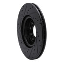R1 2005-2025 Audi A3 Quattro Front Right Drilled & Slotted Black Brake Rotor