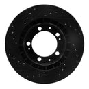 R1 89-97 Porsche 911 Front Right Drilled & Slotted Black Brake Rotor