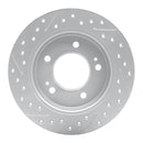 R1 17-25 Hyundai Veloster Rear Right Drilled & Slotted Geo-Carbon Rotor