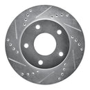 R1 79-98 Buick Riviera Rear/Front Left Drilled & Slotted Silver Brake Rotor