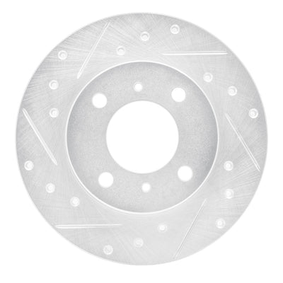 R1 92-96 Dodge COLT Front Left Drilled & Slotted Silver Brake Rotor
