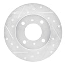 R1 92-96 Dodge COLT Front Left Drilled & Slotted Silver Brake Rotor