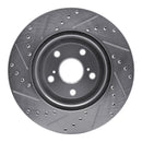 R1 04-09 Lexus RX330 Front & Rear Drilled & Slotted Silver Brake Rotor Set
