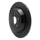 R1 06-12 Mercedes-Benz R320 Rear Left Drilled & Slotted Black Brake Rotor