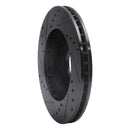 R1 1995-2004 Ford CONTOUR Front Right Drilled & Slotted Black Brake Rotor