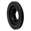 R1 10-24 Lexus GX460 Front Left Drilled & Slotted Black Brake Rotor