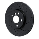 R1 16-24 Mini Cooper (Excl Clubman) Front Right Drilled & Slotted Black Brake Rotor