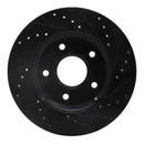R1 08-16 Chrysler Town & Country Front Left Drilled & Slotted Black Brake Rotor