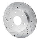 R1 04-05 Infiniti QX56 Front Left Drilled & Slotted Silver Brake Rotor