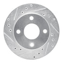 R1 81-94 Ford Escort Front Left Drilled & Slotted Silver Brake Rotor