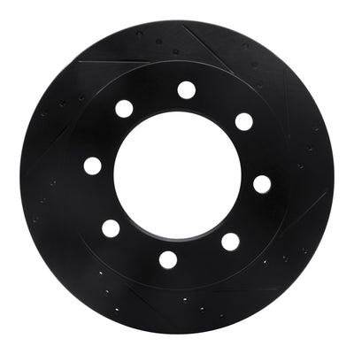 R1 03-08 Dodge Ram 3500 Rear Right Drilled & Slotted Black Brake Rotor