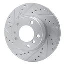 R1 89-95 BMW 525IT Front Left Drilled & Slotted Silver Brake Rotor