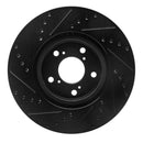 R1 09-14 Acura TL Front Right Drilled & Slotted Black Brake Rotor