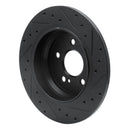 R1 07-13 Mercedes-Benz S550 Rear Left Drilled & Slotted Black Brake Rotor