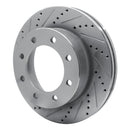 R1 05-12 Ford F-350 Super Duty 4WD Front Left Drilled & Slotted Silver Brake Rotor
