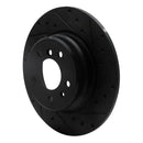R1 91-01 BMW 850CI Rear Right Drilled & Slotted Black Brake Rotor