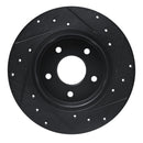 R1 19-25 Nissan ALTIMA Rear Left Drilled & Slotted Black Brake Rotor