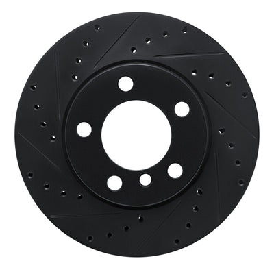 R1 12-20 BMW 320I (Mexico) Front Left Drilled & Slotted Black Brake Rotor