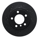 R1 12-20 BMW 320I (Mexico) Front Left Drilled & Slotted Black Brake Rotor