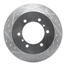 R1 90-04 Mitsubishi Montero Rear Left Drilled & Slotted Silver Brake Rotor
