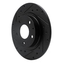R1 14-21 Mazda 6 Rear Left Drilled & Slotted Black Brake Rotor