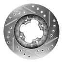 R1 87-94 Subaru Justy Front Left Drilled & Slotted Silver Brake Rotor
