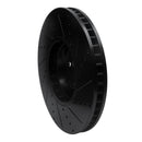R1 10-18 BMW 535I GT Right Front Drilled & Slotted Black Brake Rotor