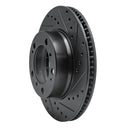 R1 97-04 Porsche Boxster Front Right Drilled & Slotted Black Brake Rotor