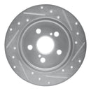 R1 09-24 Lexus CT200H Rear Left Drilled & Slotted Silver Brake Rotor