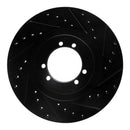 R1 96-06 Hummer H1 Rear Right Front Right Drilled & Slotted Black Brake Rotor