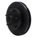 R1 94-99 Dodge Ram 1500 Pickup Front Left Drilled & Slotted Black Brake Rotor