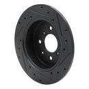 R1 01-05 Acura EL Rear Left Drilled & Slotted Black Brake Rotor