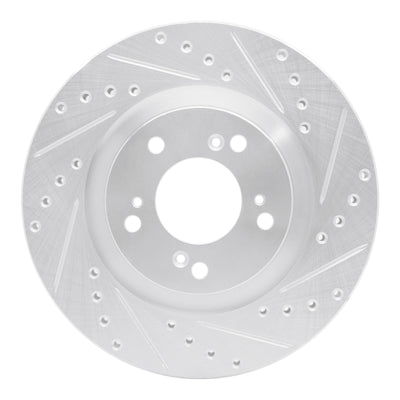 R1 00-09 Honda S2000 Front Right Drilled & Slotted Silver Brake Rotor