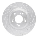 R1 00-09 Honda S2000 Front Right Drilled & Slotted Silver Brake Rotor