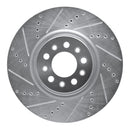 R1 14-25 Alfa Romeo Tonale Front Left Drilled & Slotted Silver Brake Rotor